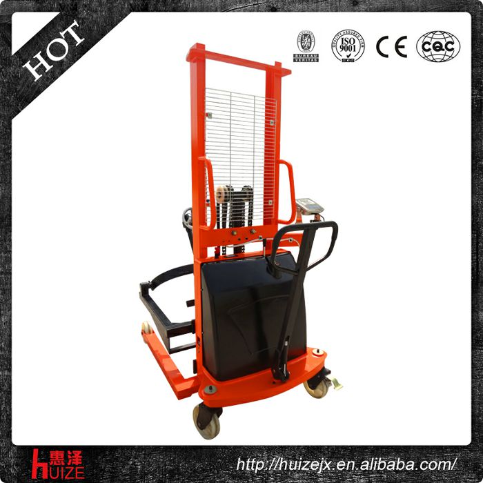 半電動(dòng)稱重油桶車（夾鐵桶，手搖翻轉(zhuǎn)倒料）